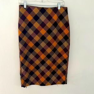 Plaid pencil skirt Size S (stretchy fits M+L)